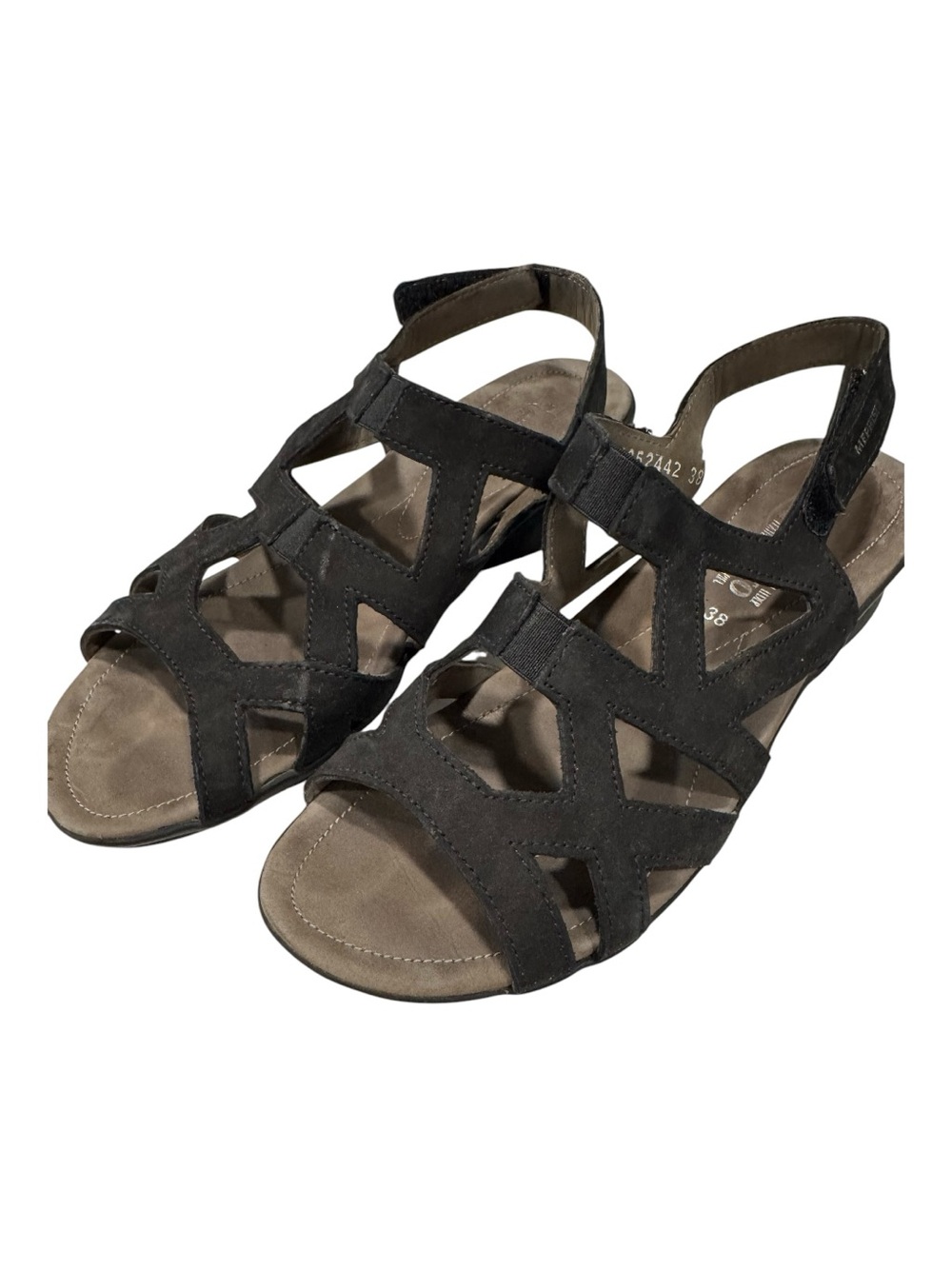 MEPHISTO black suede leather sandals, size 38